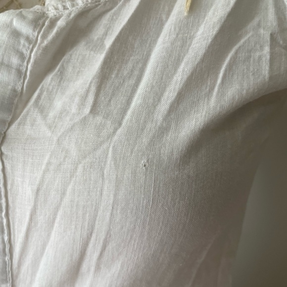 Antique French provincial full petticoat XS-S handmade white night gown - Picture 3 of 15